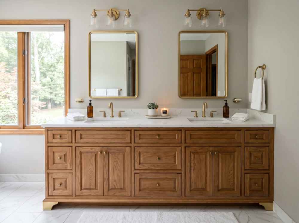 Vanity Installation by Modhome Custom Cabinets in the Gaithersburg, MD area